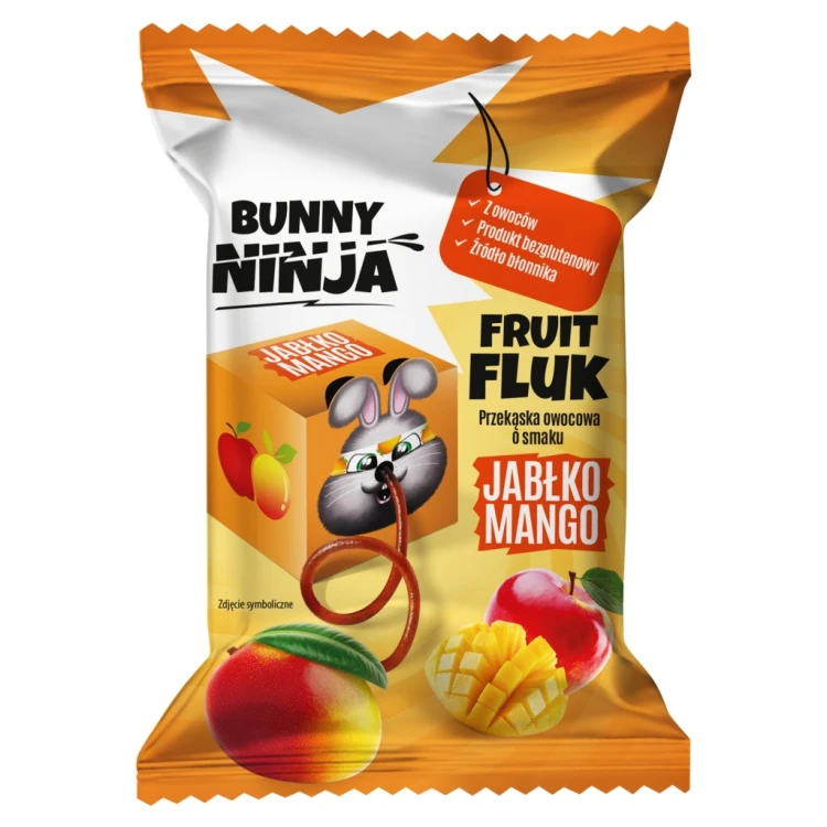 Bunny Ninja Fruit Fluk - mango, jabłko, bez cukru (15g)