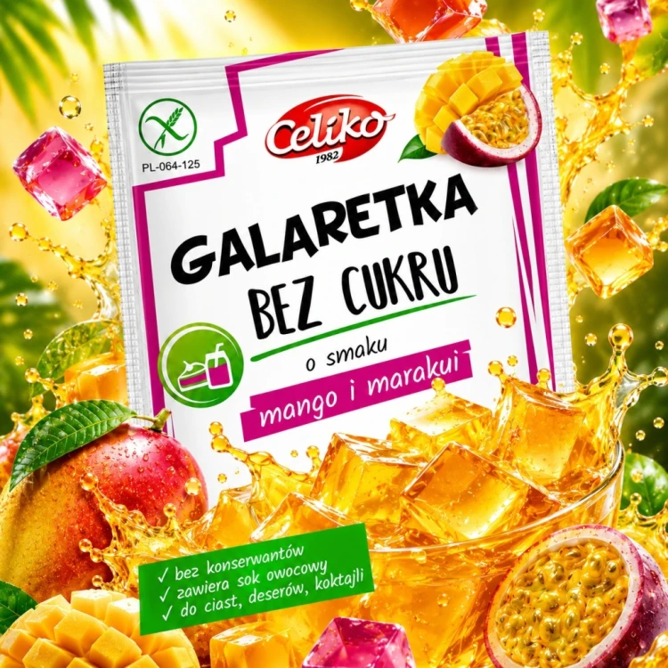 Celiko Galaretka Mango Marakuja - bez cukru, bez glutenu (14g)