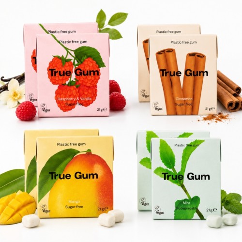 True Gum MIX Smaków - 8 szt. naturalna guma do żucia, bez cukry (z Danii)