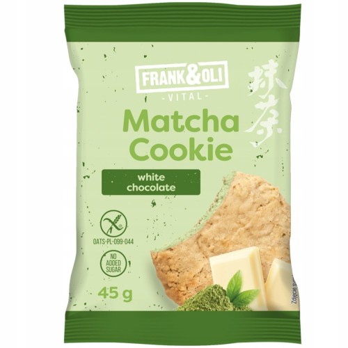 Frank&Oli Matcha Cookie - biała czekolada, bez cukru (45g)