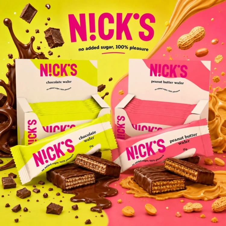 Nick's Wafer MIX x 24 szt. - baton, wafelek, bez cukru, bez glutenu