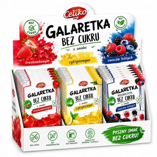 Celiko Galaretka MIX Smaków - 24 szt. bez cukru, bez glutenu