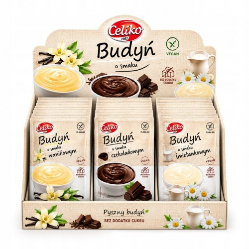 BUDYŃ Celiko MIX Smaków 36 szt. bez cukru, bez glutenu, wegański, keto