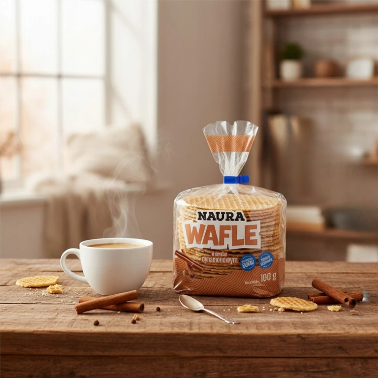 Naura Wafle MIX Smaków 9 szt. - bez cukru, błonnik (100g)