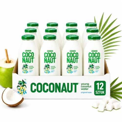 COCONAUT Woda kokosowa 12 szt. w szklanej butelce 100% bez cukru 250ml