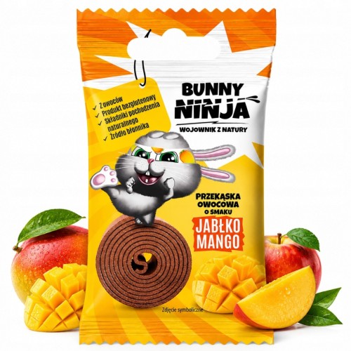 Bunny Ninja Fruit Rolls - mango, jabłko, bez cukru (15g)
