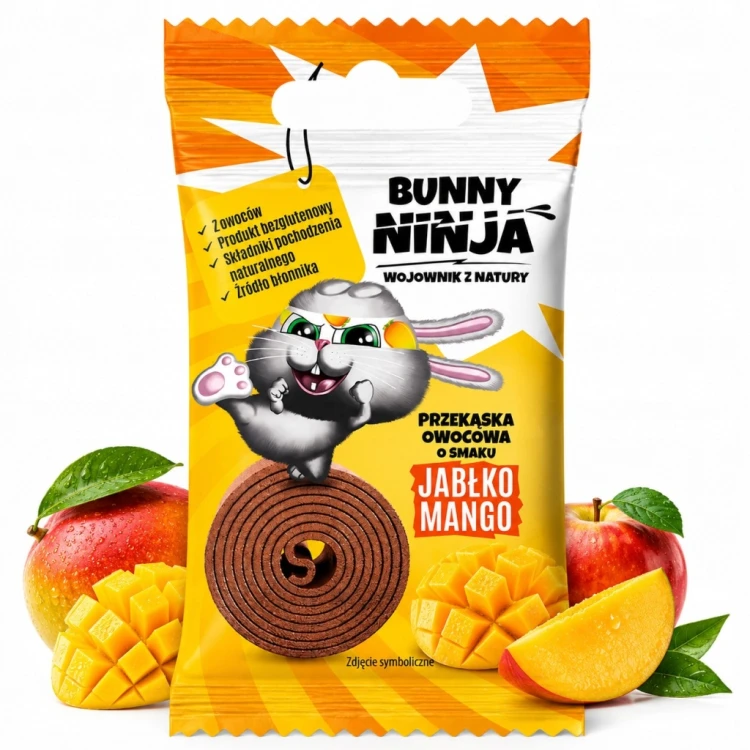 Bunny Ninja Fruit Rolls - mango, jabłko, bez cukru (15g)