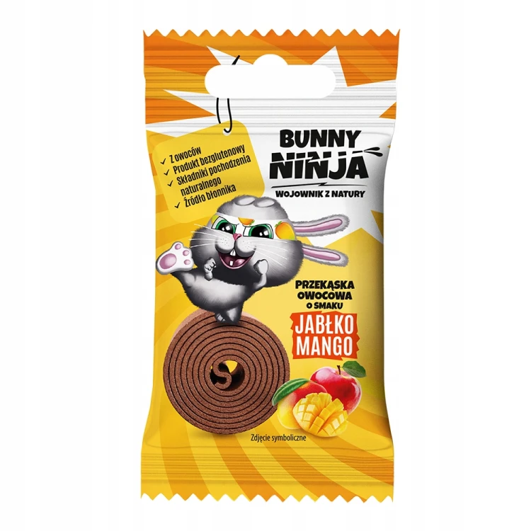 Bunny Ninja Fruit Rolls - mango, jabłko, bez cukru (15g)