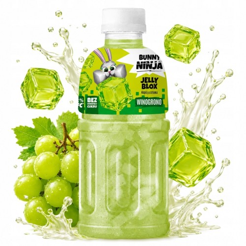 NATA DE COCO Bunny Ninja Jelly Blox Winogrono napój NFC 72% soku bez cukru
