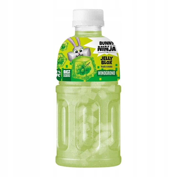 NATA DE COCO Bunny Ninja Jelly Blox Winogrono napój NFC 72% soku bez cukru