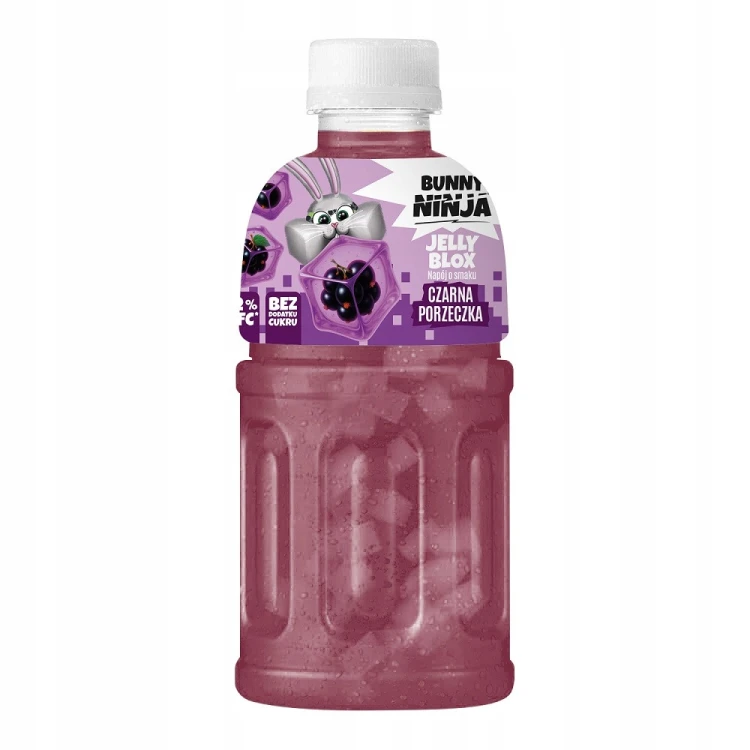 NATA DE COCO Bunny Ninja Jelly Blox Porzeczka napój NFC 72% soku bez cukru