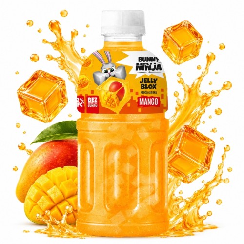NATA DE COCO Bunny Ninja Jelly Blox Mango napój NFC 72% soku bez cukru