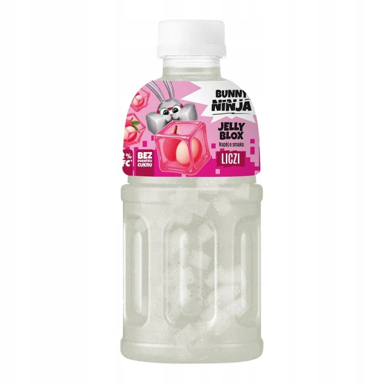 NATA DE COCO Bunny Ninja Jelly Blox Liczi napój NFC 72% soku bez cukru