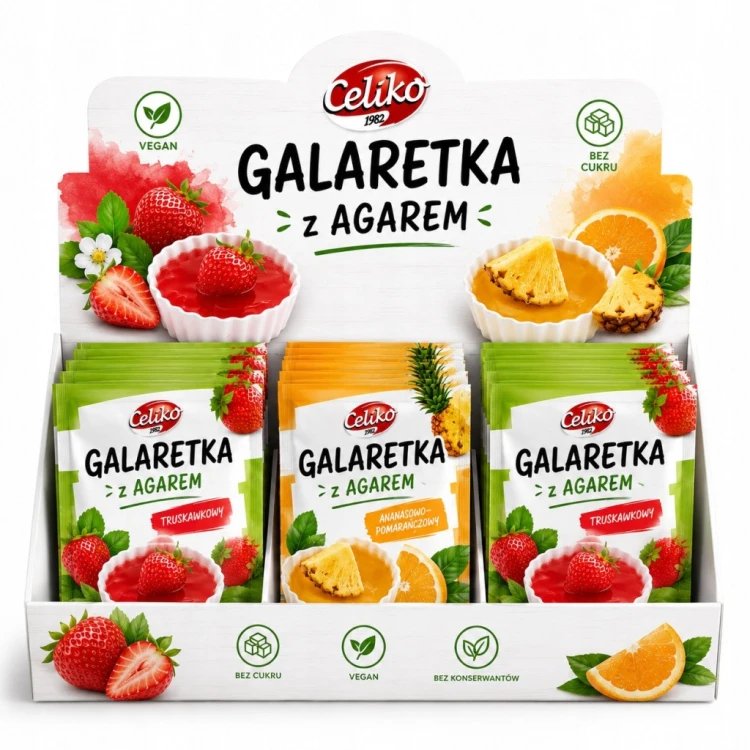 Celiko Galaretka z Agarem 14 szt. MIX Smaków - vegan, bez cukru,bez glutenu