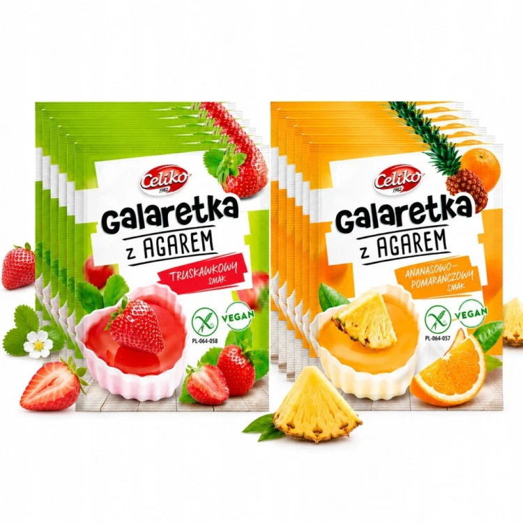 Celiko Galaretka z Agarem 14 szt. MIX Smaków - vegan, bez cukru,bez glutenu
