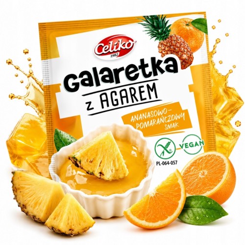 Celiko Galaretka z Agarem Ananasowo-Pomarańczowa - bez cukru, wegańska