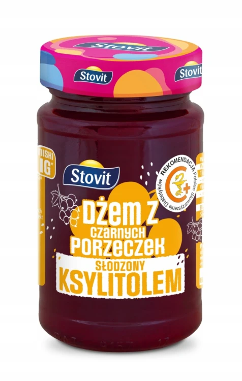 Stovit Dżem Konfitura z Czarnej Porzeczki - z ksylitolem, bez cukru (250g)