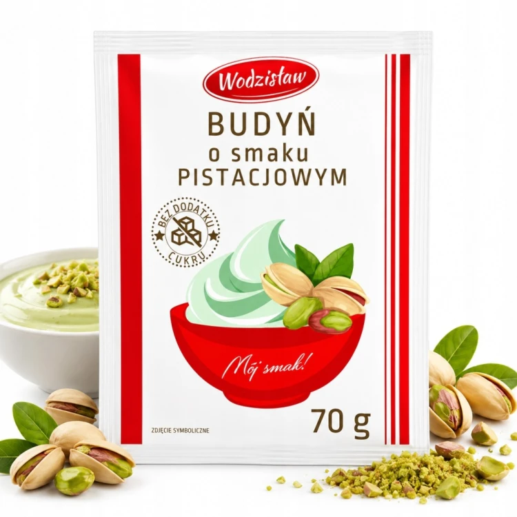 Wodzisław Budyń Pistacjowy - z erytrytolem, bez cukru (70g)