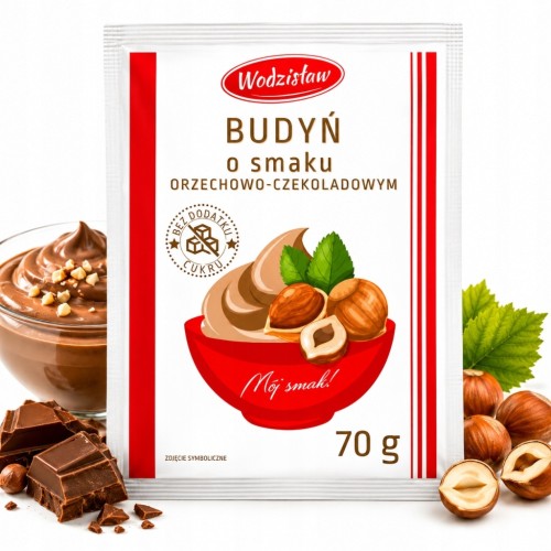 Wodzisław Budyń Orzechowo Czekoladowy - z erytrytolem, bez cukru (70g)