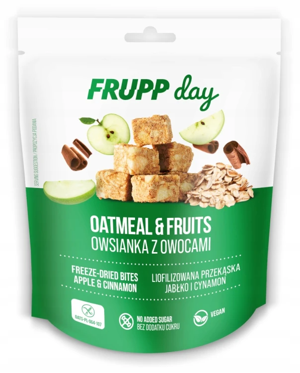 Frupp Day Jabłko i Cynamon - kostki owsiane, bez glutenu, bez cukru, vegan
