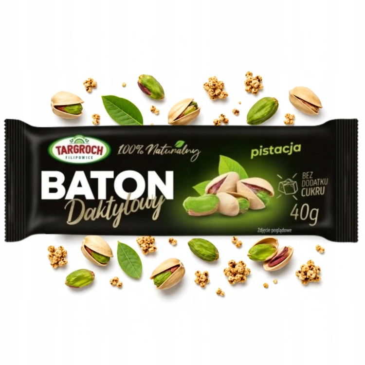 Targroch Baton Daktylowy z Pistacją - naturalny, bez cukru (40g)