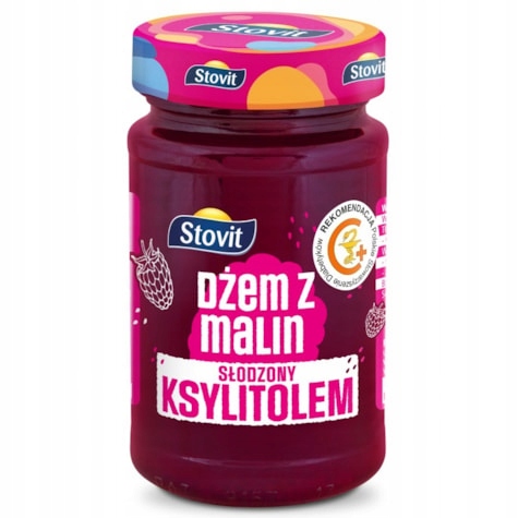 Stovit Dżem Konfitura z Malin - słodzony ksylitolem, bez cukru (250g)