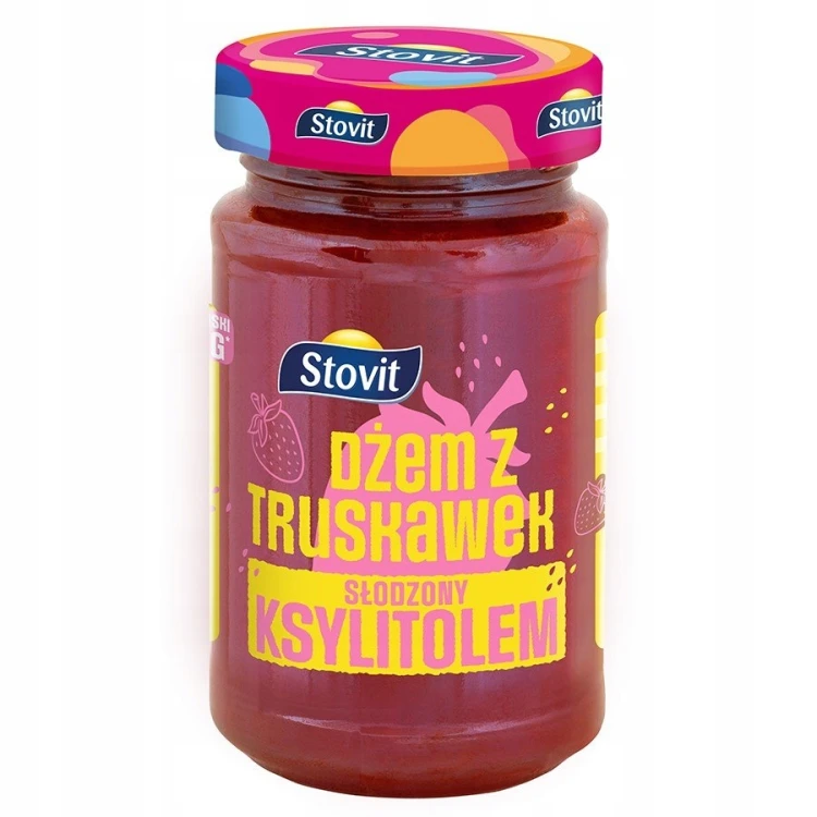 Stovit Dżem Konfitura z Truskawek - słodzony ksylitolem, bez cukru (250g)