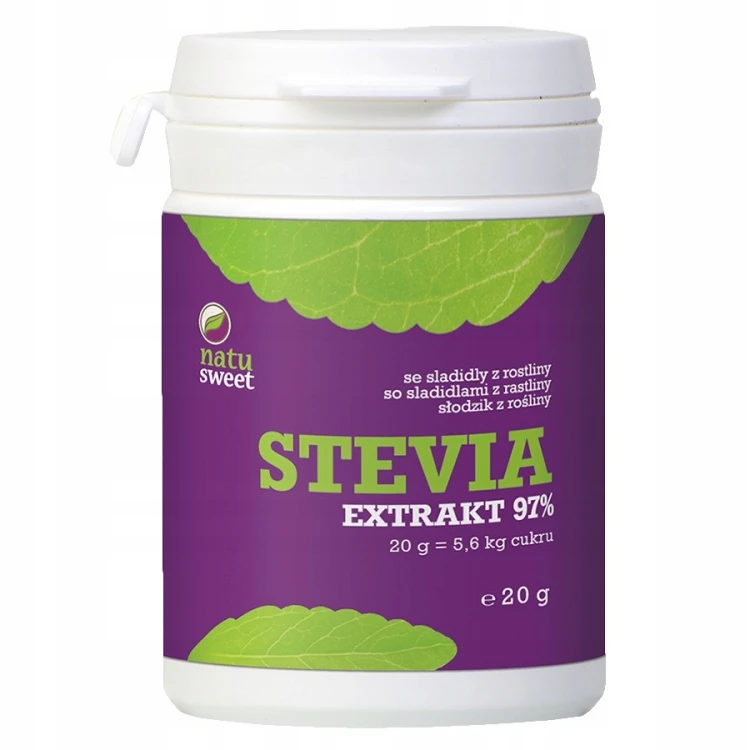 Natusweet Stewia ekstrakt 97% - słodzik w proszku (20g = 2,5kg cukru)