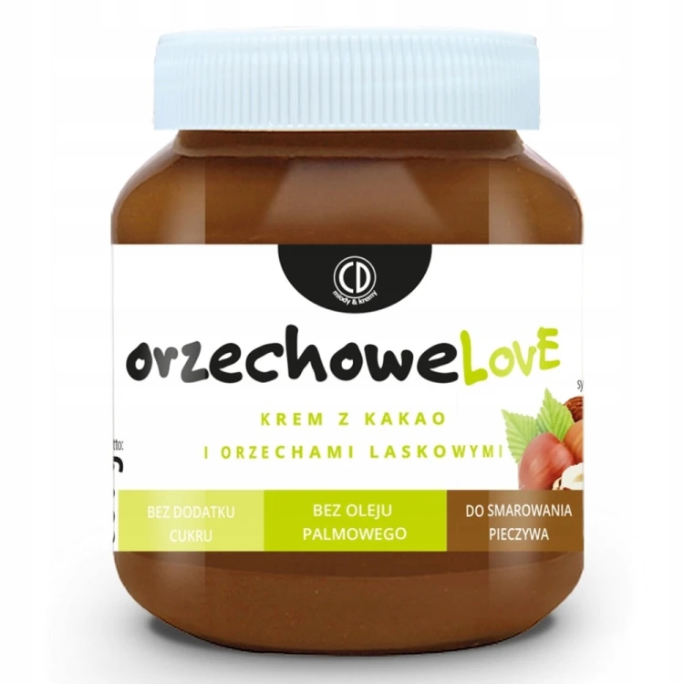 OrzechoweLove CD Krem z Kakao i Orzechami Laskowymi - bez cukru (350g)