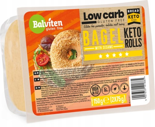 Balviten Bajgle z Sezamem - KETO, bezglutenowe (2x75g)