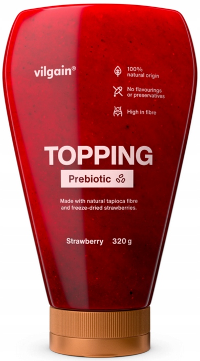 Vilgain Prebiotic Topping - polewa truskawkowa, błonnik, niski IG (320g)