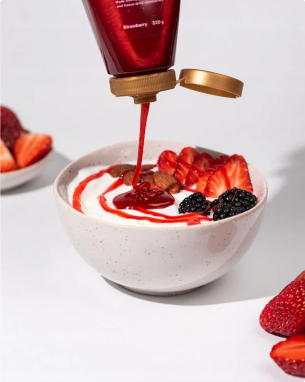Vilgain Prebiotic Topping - polewa truskawkowa, błonnik, niski IG (320g)