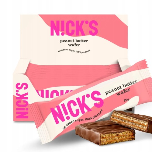 Nick's Peanut Butter Wafer - baton, wafelek z kremem orzechowym, bez cukru