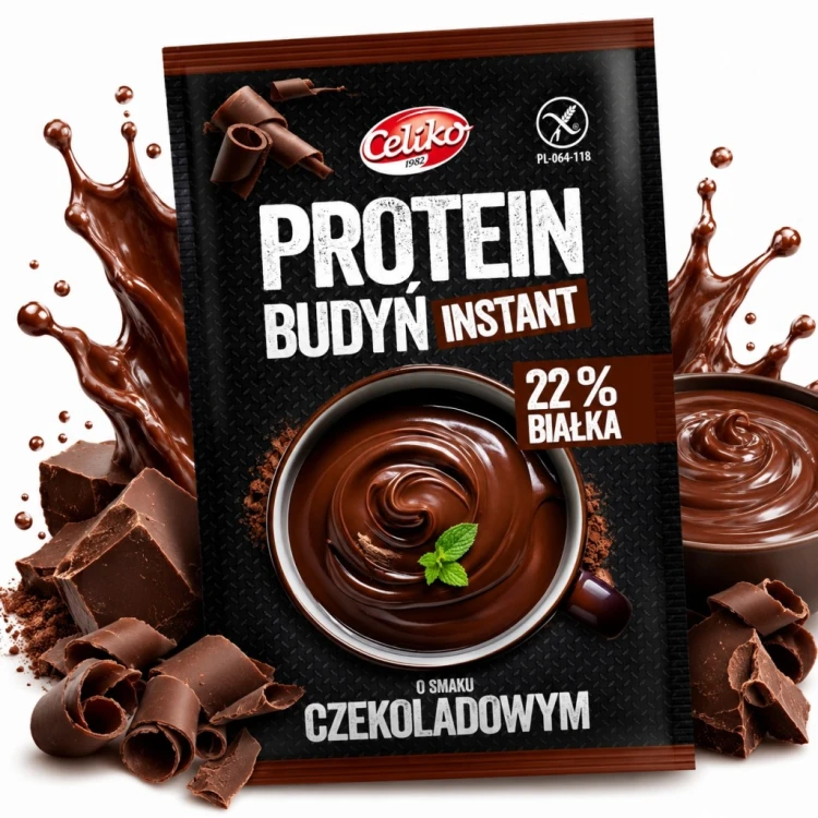 Celiko Budyń Proteinowy Czekoladowy - instant, wysokobiałkowy, bez glutenu