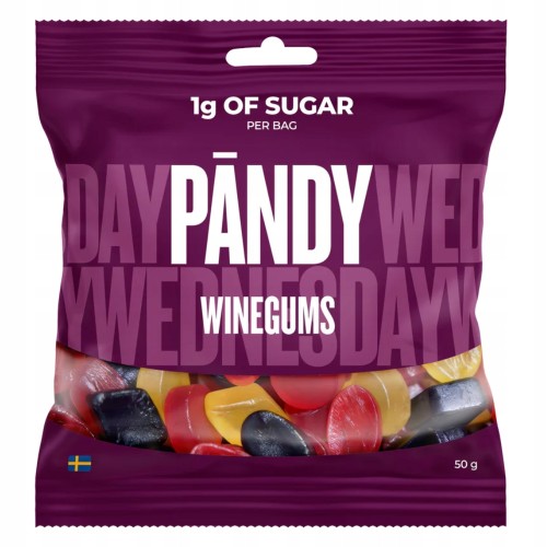 Pandy Winegums Żelki Wieloowocowe, 1g cukru w opakowaniu (Szwecja)