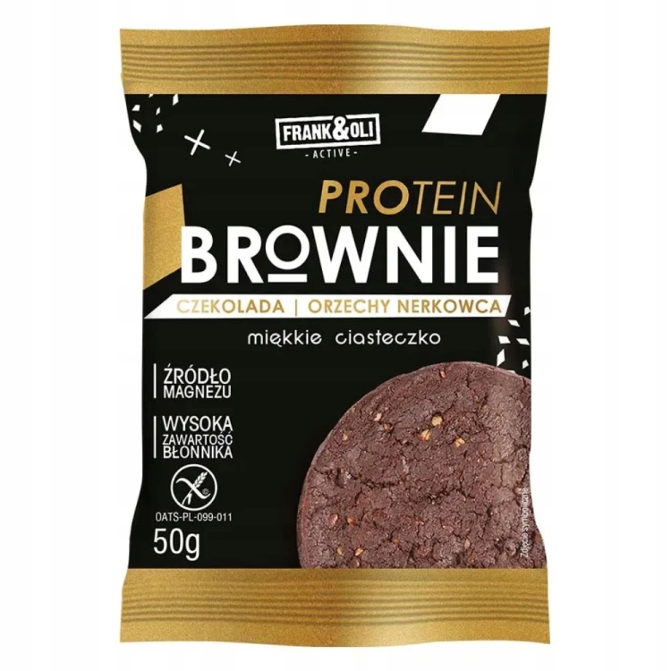 Frank&Oli Protein Brownie - ciastko białkowe, bezglutenowe, bez cukru (50g)