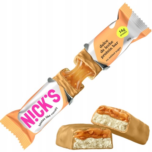 Nick's Protein Bar Dulce De Leche - baton białkowy, karmel z ciasteczkami