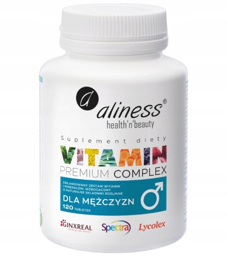 Aliness Premium Vitamin Complex - witaminy dla mężczyzn (120 tabletek)
