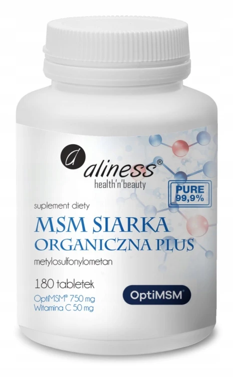 Aliness Suplement diety MSM siarka organiczna plus (180 tabletek)