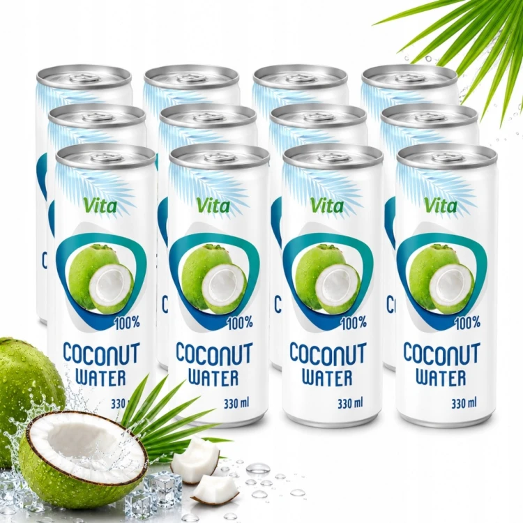 VITA Woda Kokosowa - 24 x 320ml, bez konserwantów, elektrolity, 100%, NFC