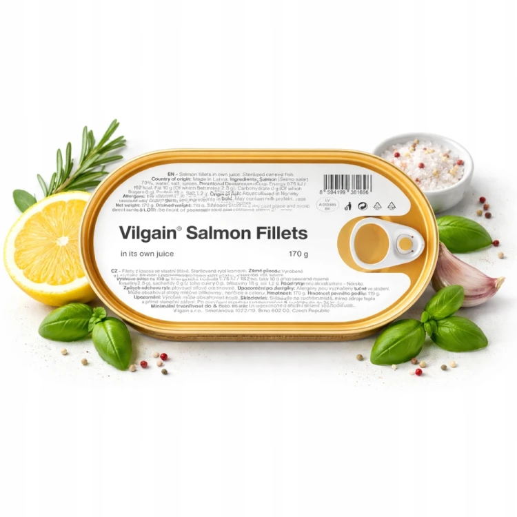 Vilgain Filet z Łososia - w sosie własnym, wysokobiałkowe (170g)