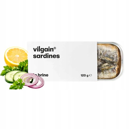 Vilgain Sardynki - BIO, w sosie własnym, wysokobiałkowe (120g)