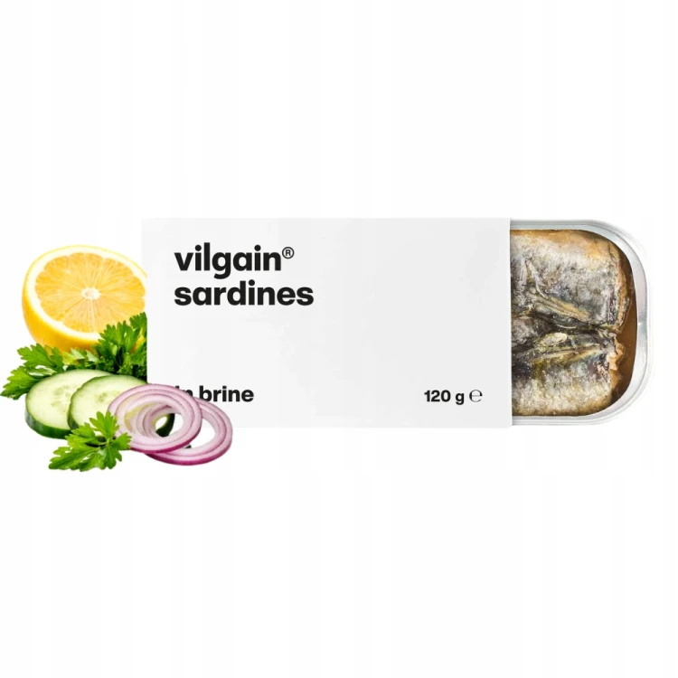 Vilgain Sardynki - BIO, w sosie własnym, wysokobiałkowe (120g)
