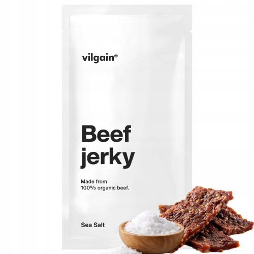 Vilgain Suszona Wołowina BIO Jerky - z solą morską, bez konserwantów (25g)