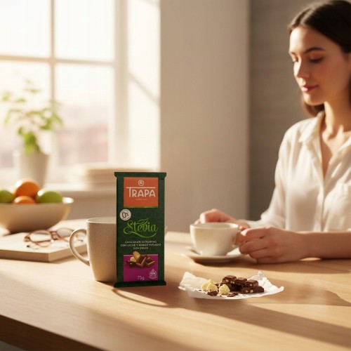 Trapa Czekolada Mleczna Crunchy z Chrupkami- bez cukru, ze stewią, (75g)
