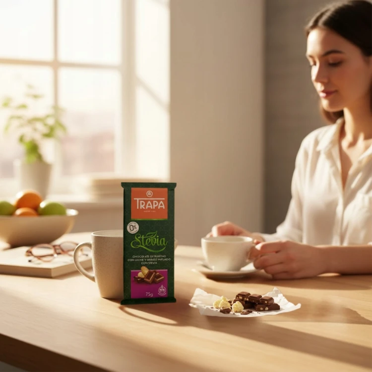 Trapa Czekolada Mleczna Crunchy z Chrupkami- bez cukru, ze stewią, (75g)