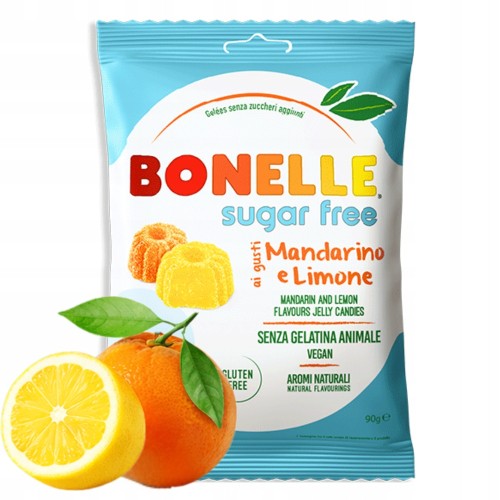 Bonelle Żelki Cytryna i Mandarynka - bez cukru, wegańskie, bez żelatyny 90g