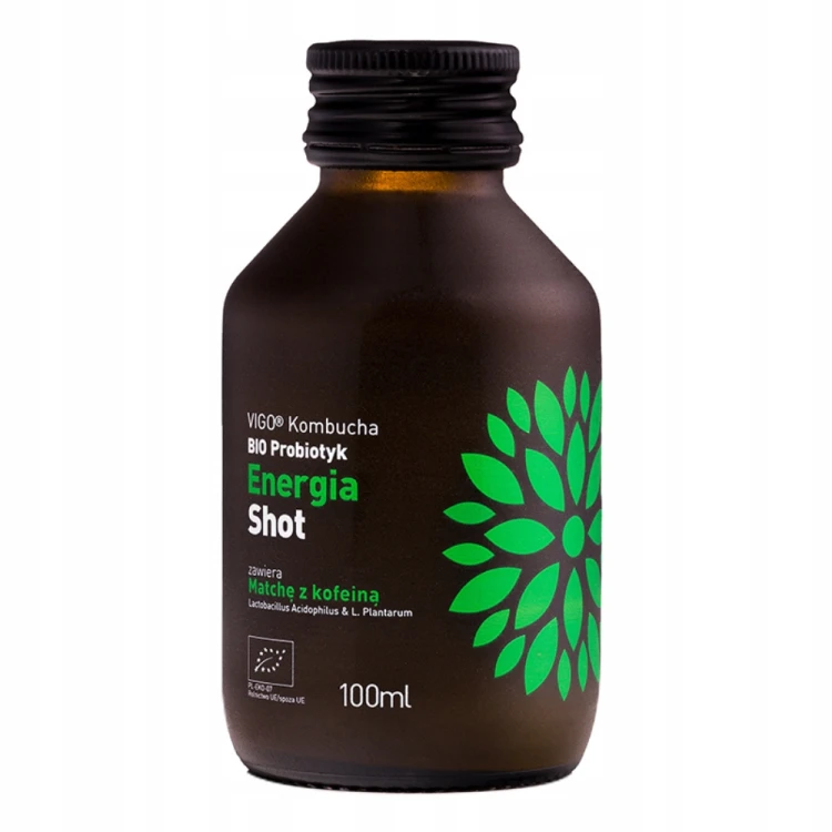 Vigo Kombucha Shot Energia - BIO, matcha + kofeina, probiotyk (100ml)