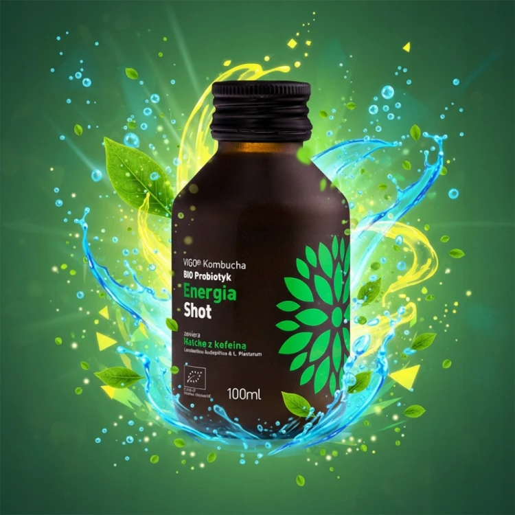 Vigo Kombucha Shot Energia - BIO, matcha + kofeina, probiotyk (100ml)