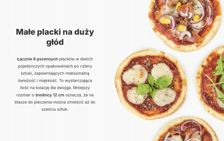 Vilgain Mini Spody do Pizzy - 100% naturalnych składników, 200g (8 szt.)